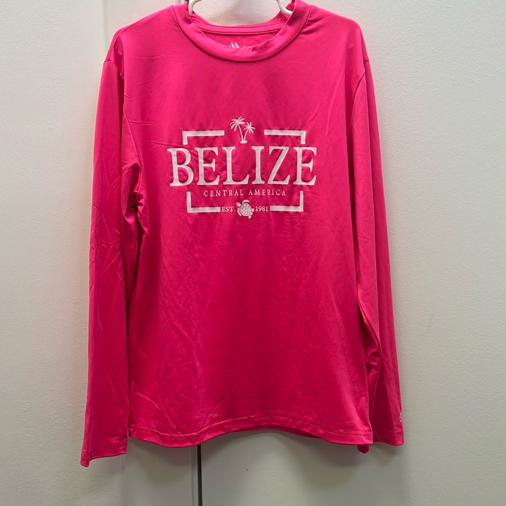 Momentum girls hot pink “Belize” swim/sun shirt UPF 50+ size 10